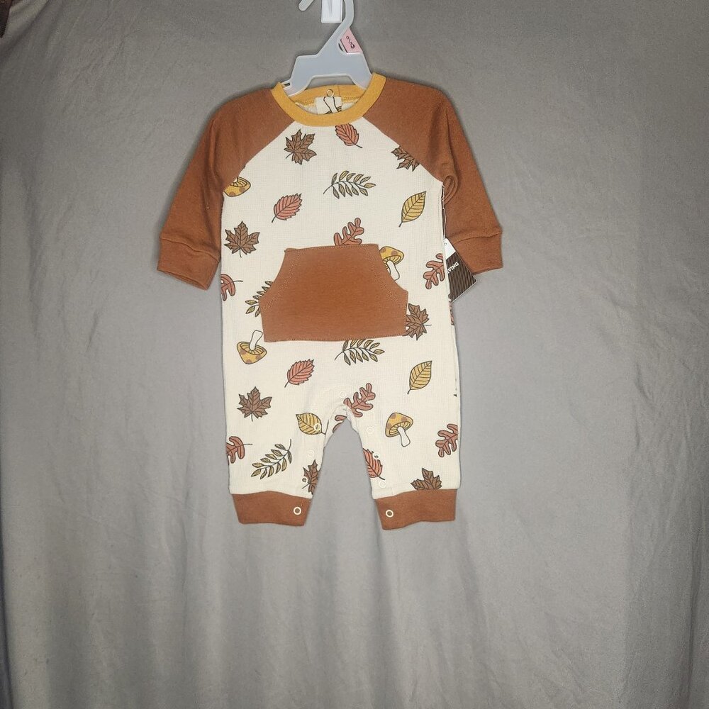 Fall Leaves 0-3 Month Long Sleeve Romper. Fall, Pumpkin Patch, Thanksgiving